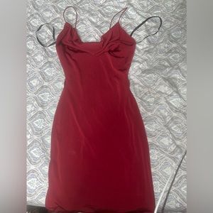 Wine red bodycon dress